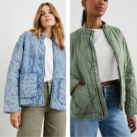 Rails Jackets & Blazers - NWT Rails Woman Sage Green Denver Quilted Cotton Zip-Up Jacket Boho Chic Classic